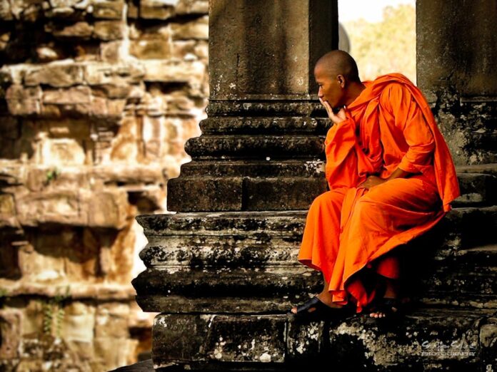 Buddhist monk at Angkor Wat