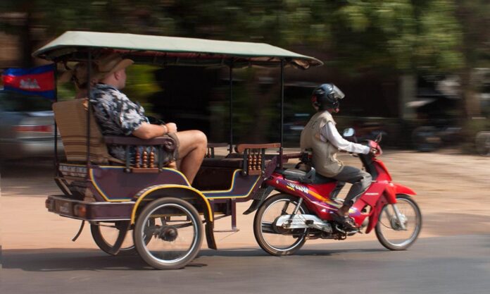 getting around the Angkor Archaeological Park by tuk-tuk