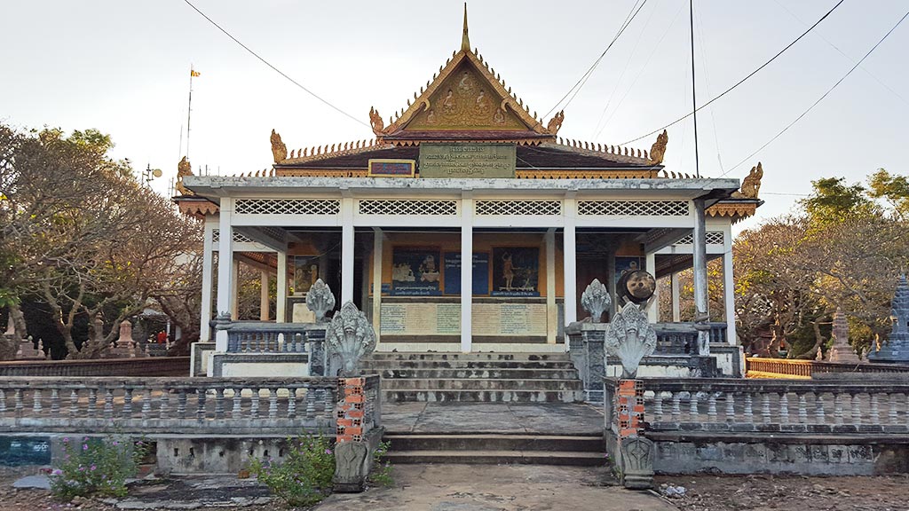 Modern pagoda on top of Phnom krom Mountain