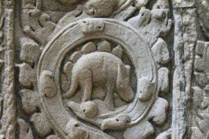 Ta Prohm dinosaur carving